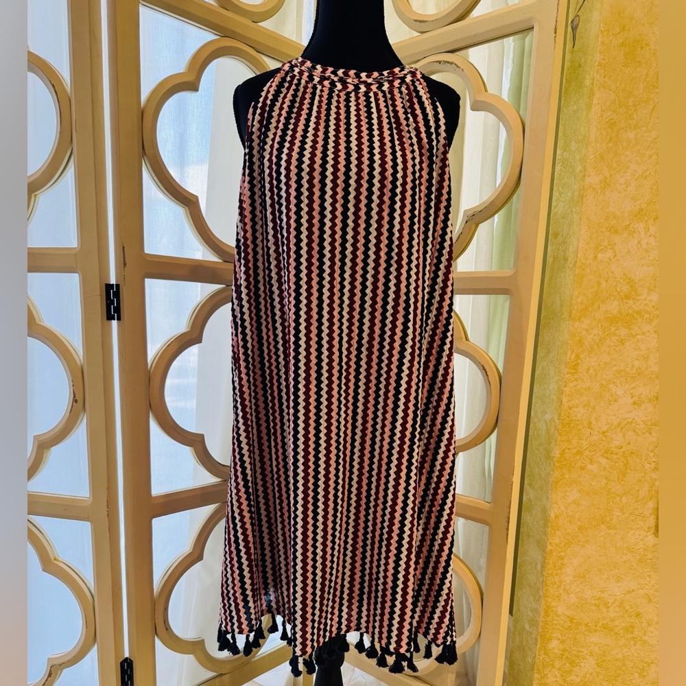 Striped Dress with Tassels